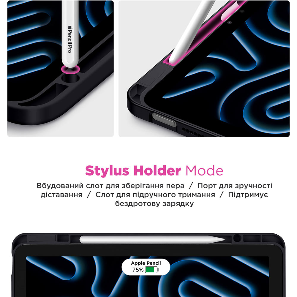 Чехол ARMORSTANDART Y-Type PEN для Apple iPad 10.2 (2021/2020/2019) Black (ARM77494) Совместимость по модели Apple iPad 10.2 2019