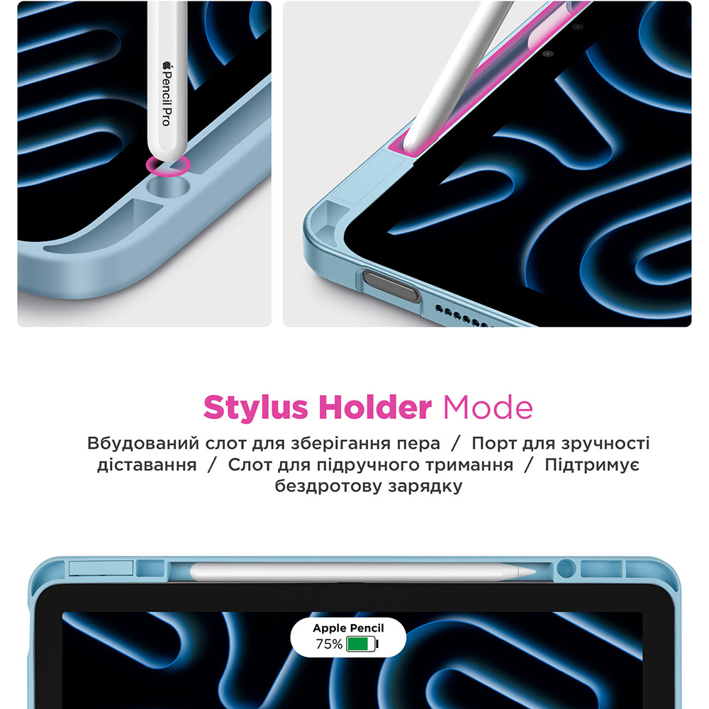 Чехол ARMORSTANDART Y-Type PEN для Apple iPad 10.2 (2021/2020/2019) Blue (ARM77495) Совместимость по модели Apple iPad 10.2 2021