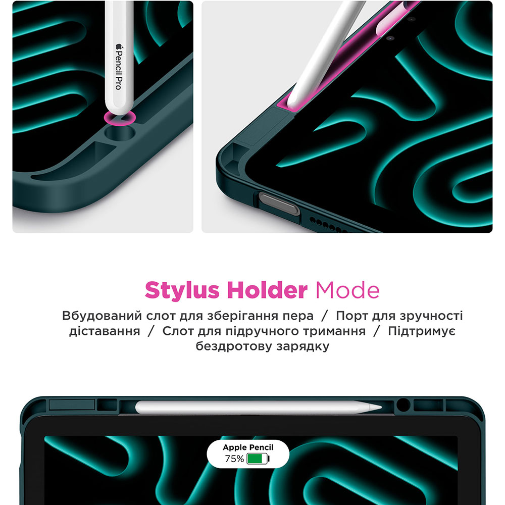 Чохол ARMORSTANDART Y-Type PEN для Apple iPad 10.2 (2021/2020/2019) Pine Green (ARM77496) Сумісність за моделлю Apple iPad 10.2 2020