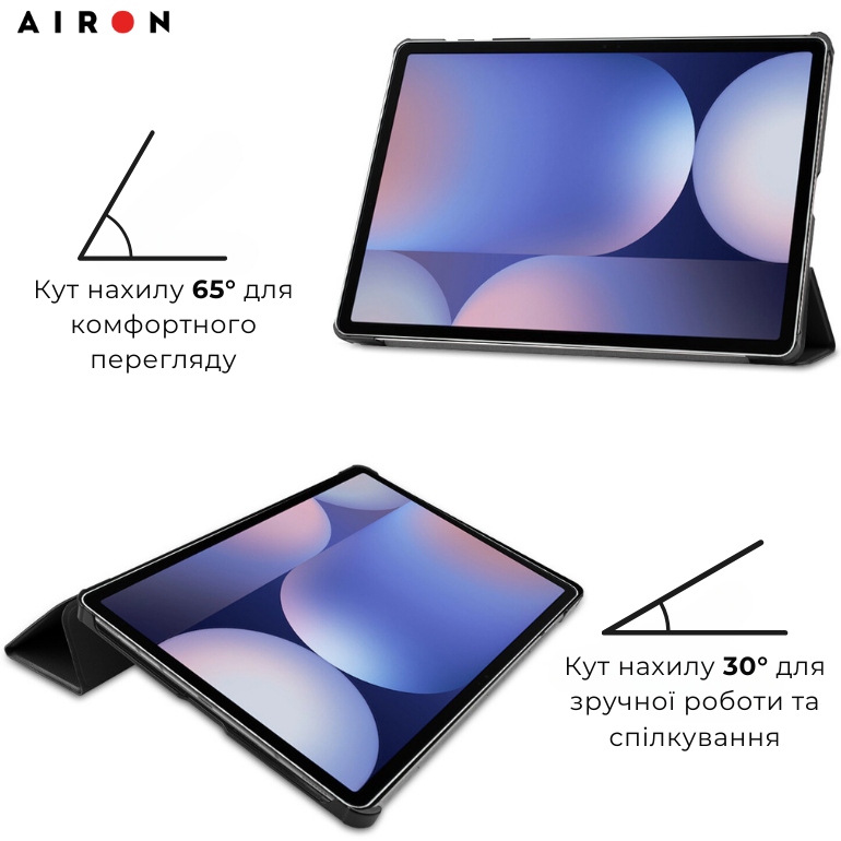 Чохол AIRON Premium для Samsung Galaxy Tab S10 Plus 12.4 2024 Black (4822356758483) Особливості трансформується в підставку