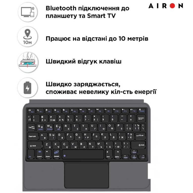 Фото 14 Чохол AIRON Premium для iPad Pro 13 2024 з інтегрованою клавіатурою (4822352781231)