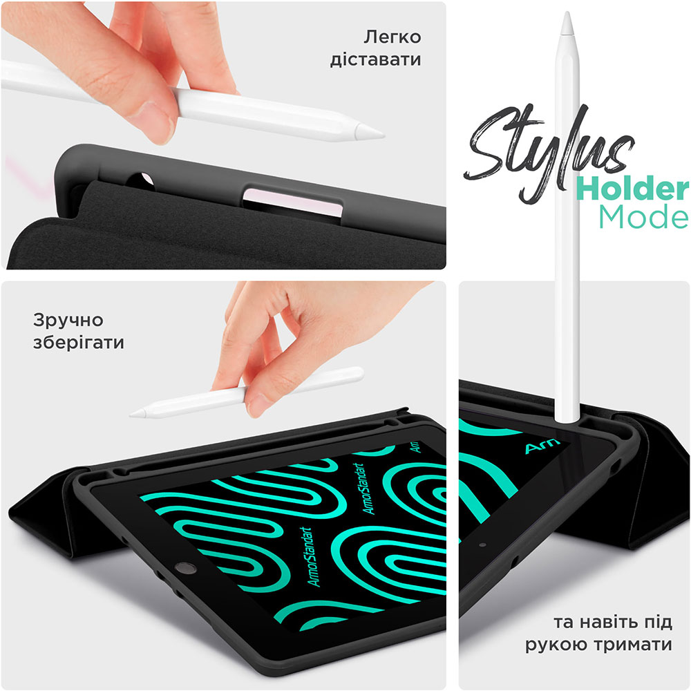 Внешний вид Чехол ArmorStandart Smart Fold Pen для Apple iPad Pro 11 (2024) Black (ARM78124)