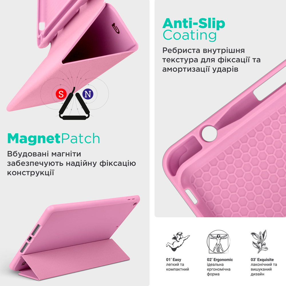 Зовнішній вигляд Чохол ARMORSTANDART Smart Fold Pen для Xiaomi Redmi Pad Pro/Poco Pad Pink (ARM81434)