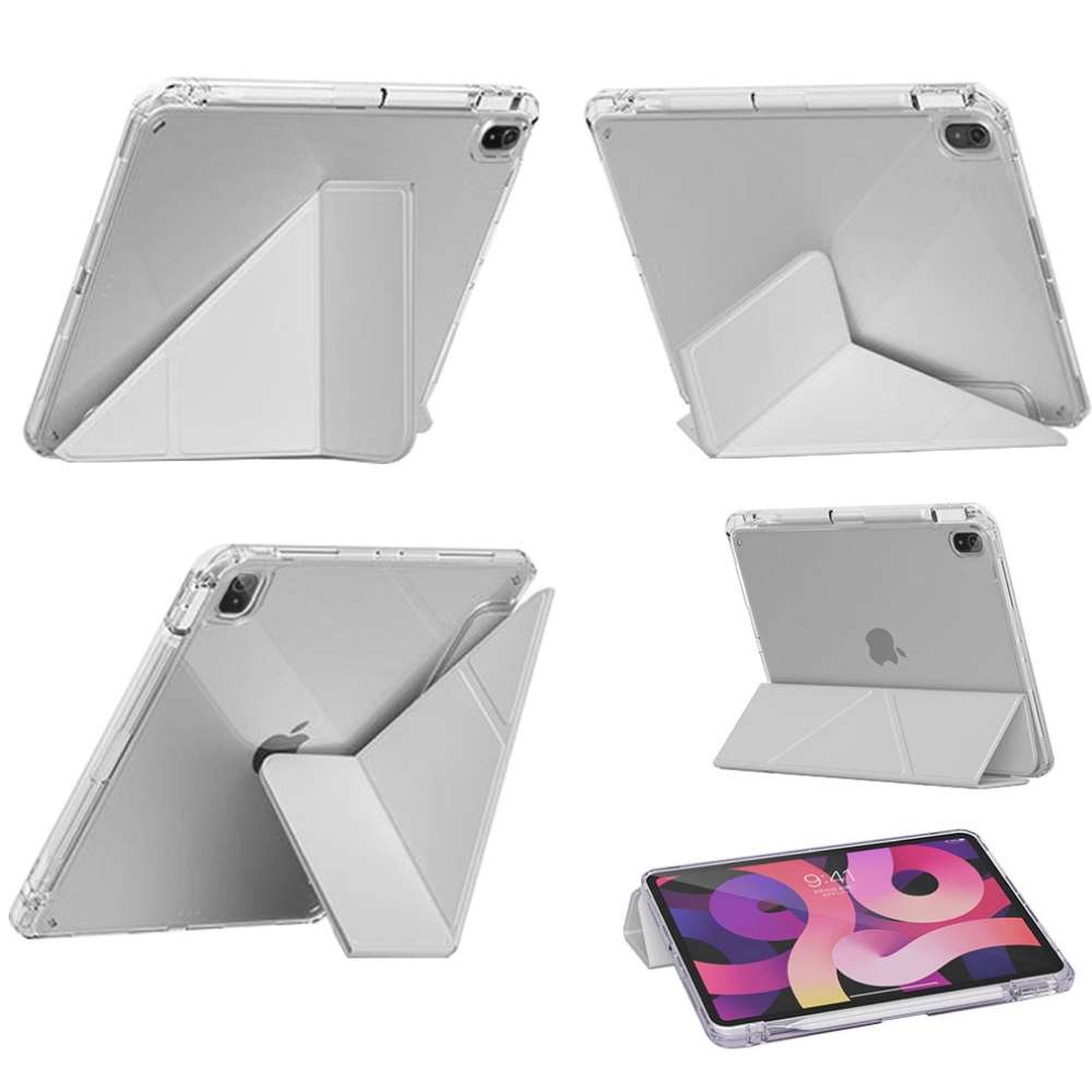 Чехол BECOVER Ultra Slim Origami Transparent  для Apple iPad Air 2020/2022 10.9" Gray (711103) Материал пластик