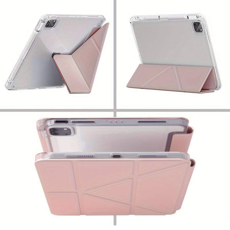 Чохол BECOVER Ultra Slim Origami Transparent для Apple iPad Pro 11" M4 2024 Pink (711691) Матеріал штучна шкіра