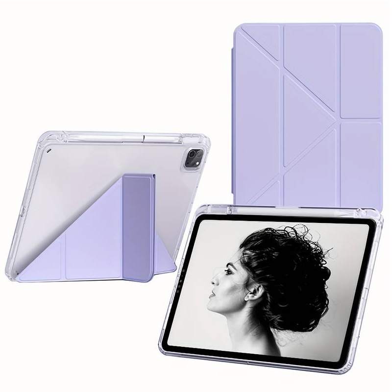 Чохол BECOVER Ultra Slim Origami Transparent для Apple iPad Pro 11" M4 2024 Purple (711692) Матеріал штучна шкіра