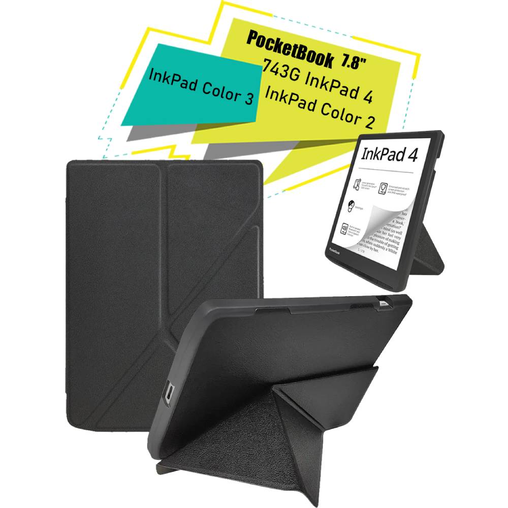 Изображение Чехол BECOVER Ultra Slim Origami для PocketBook 743G InkPad 4/Color 2/Color 3 Black (713082)