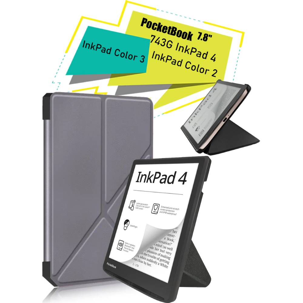 Чохол BECOVER Ultra Slim Origami для PocketBook 743G InkPad 4/Color 2/Color 3 Gray (713087) Сумісність за моделлю PocketBook 743K InkPad Color 3