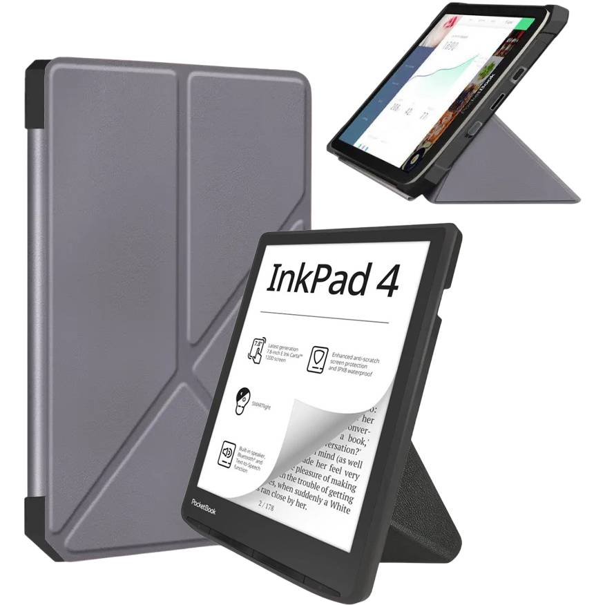 Чохол BECOVER Ultra Slim Origami для PocketBook 743G InkPad 4/Color 2/Color 3 Gray (713087) Сумісність за брендом PocketBook