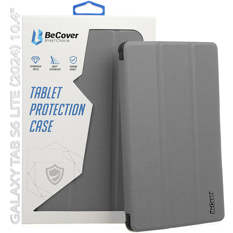 Чехол BECOVER Flexible TPU Mate для Samsung Galaxy Tab S6 Lite (2024) 10.4" Grey (712515) Особенности трансформируется в подставку