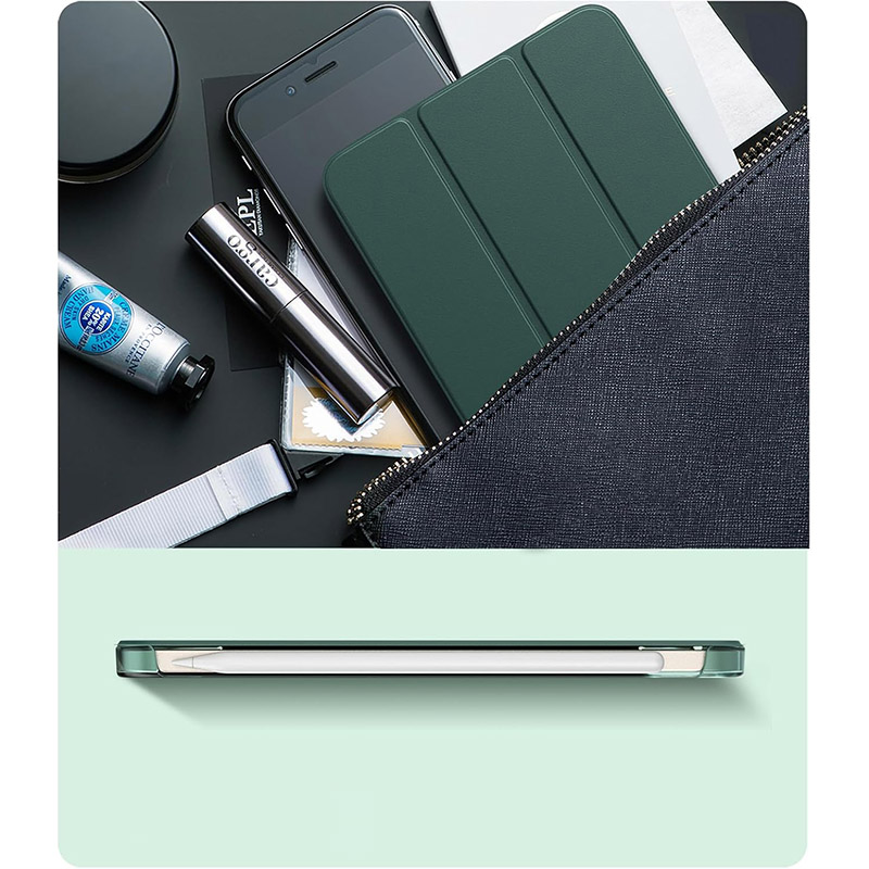 Чехол BECOVER Tri Fold Hard для Apple iPad Mini 7 2024 Dark Green (712451) Особенности трансформируется в подставку