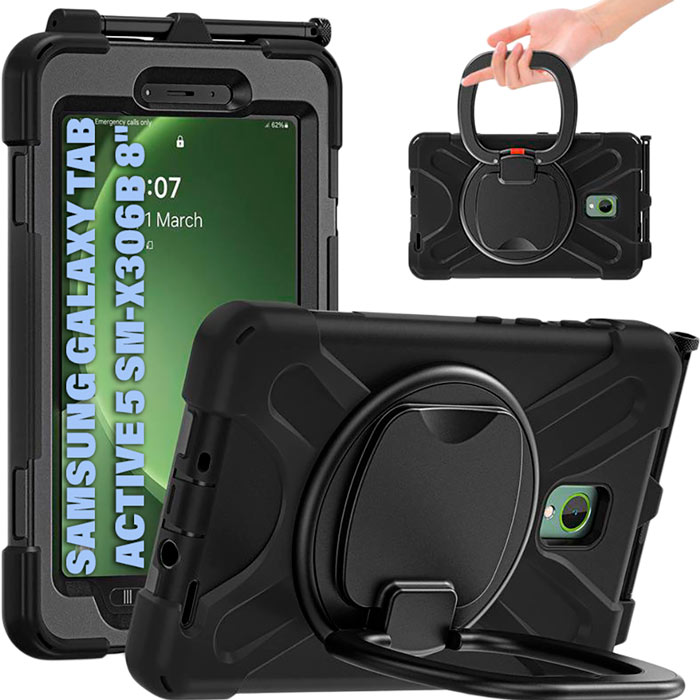 Чохол BECOVER Heavy Duty Case With Stand Holder Samsung Galaxy Tab Active 5 8" Black (710950) Матеріал пластик