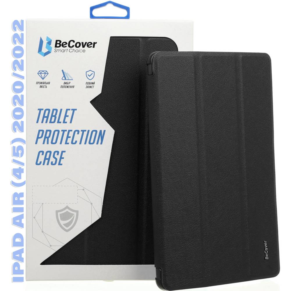 Чехол BECOVER Tri Fold Soft TPU Apple Pencil для iPad Air (4/5) 10.9" Black (711106)