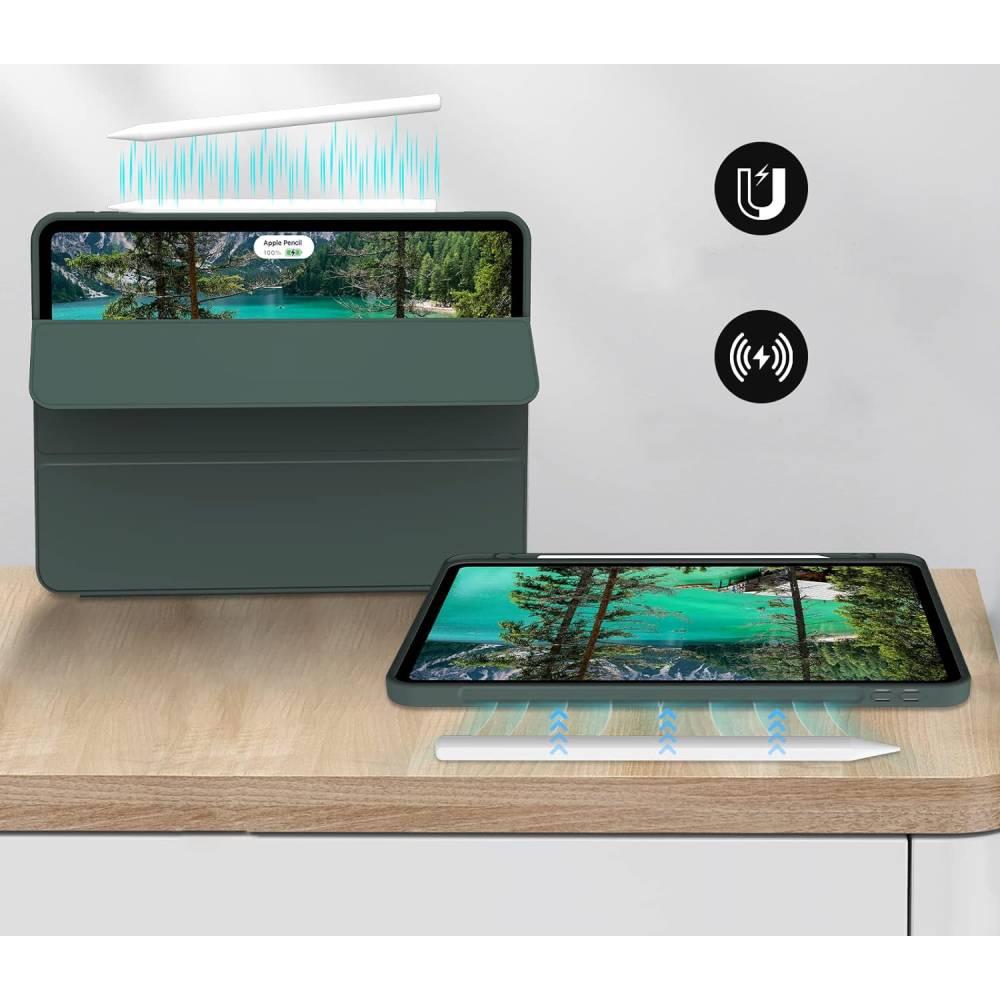 Чехол BECOVER Tri Fold Soft TPU Apple Pencil для iPad Pro 11 Dark Green (711110) Совместимость по модели Apple iPad Pro 11" (2021)