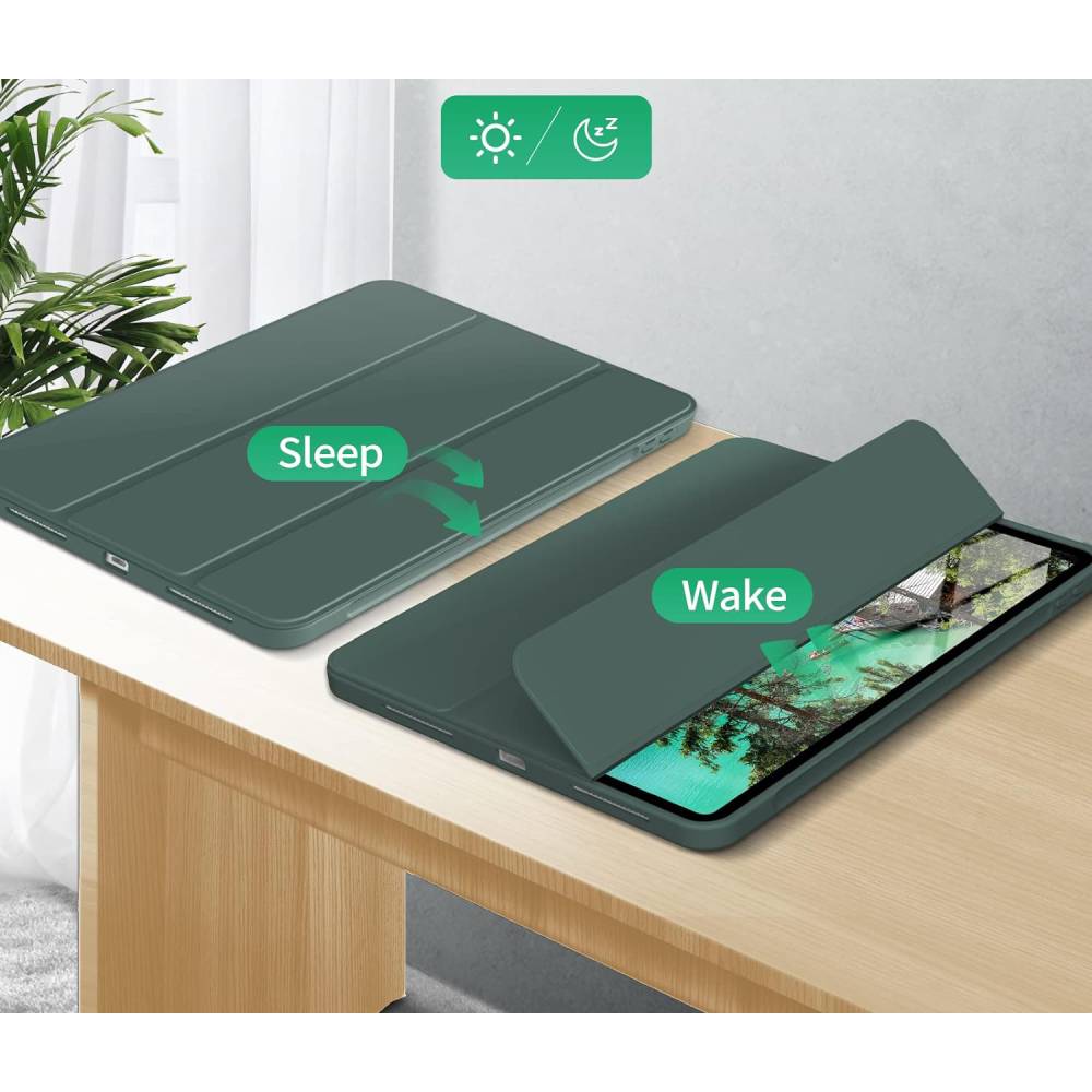 Внешний вид Чехол BECOVER Tri Fold Soft TPU Apple Pencil для iPad Pro 11 Dark Green (711110)