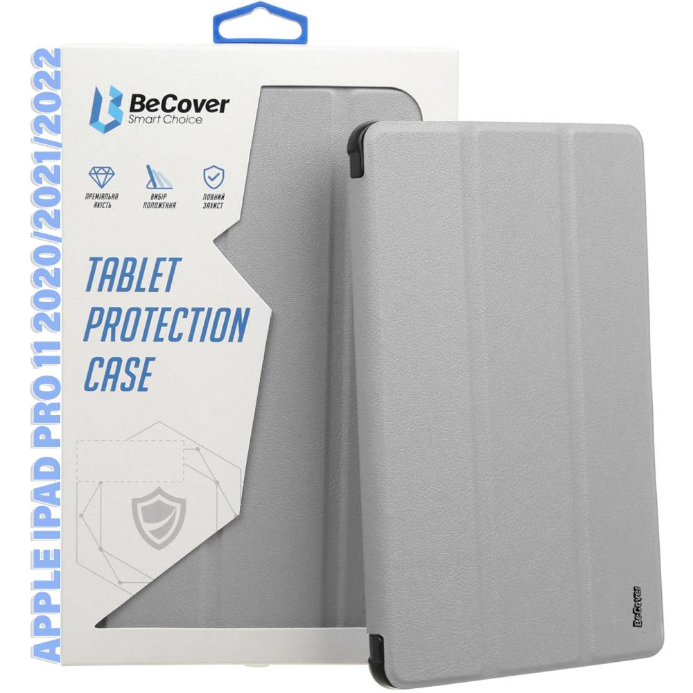 Чохол BECOVER Tri Fold Soft TPU Apple Pencil для iPad Pro 11 Gray (711111)