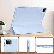 Чехол BECOVER Tri Fold Soft TPU Apple Pencil для iPad Pro 11 Light Blue (711112)