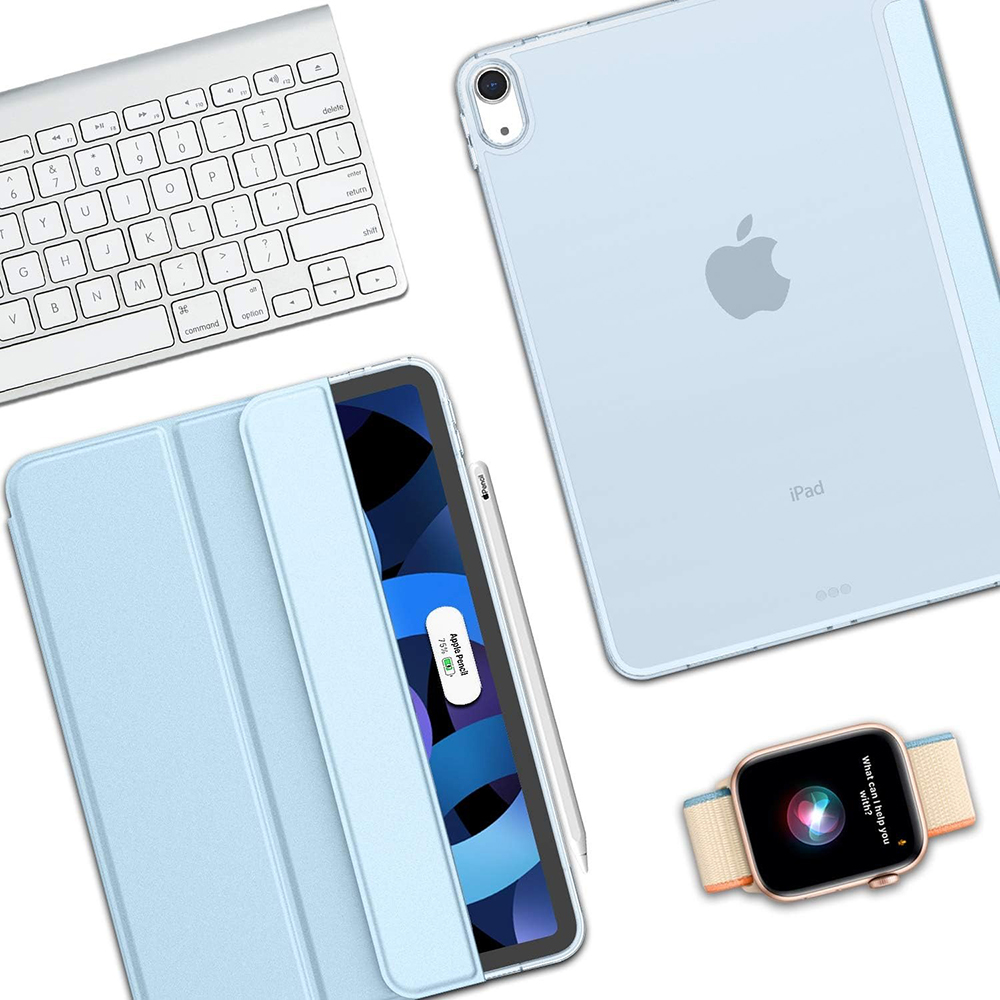 Чхеол BECOVER Tri Fold Hard для Apple iPad Air 11" M2/M3 2024/2025 Light Blue (711415) Матеріал штучна шкіра