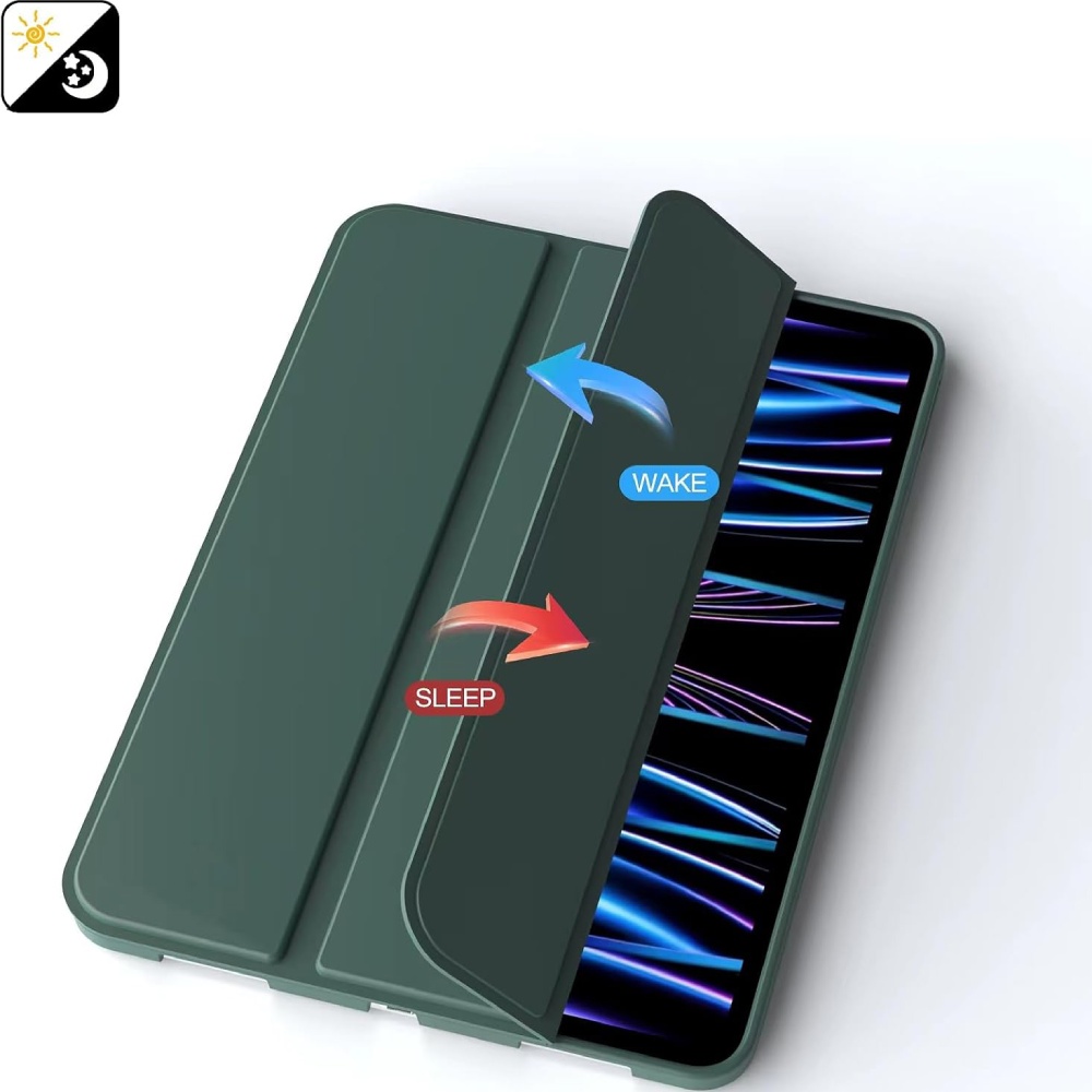 Чехол BECOVER Tri Fold Soft TPU Silicone для Apple iPad Pro 11" M4 2024 Dark Green (711746) Совместимость по бренду Apple