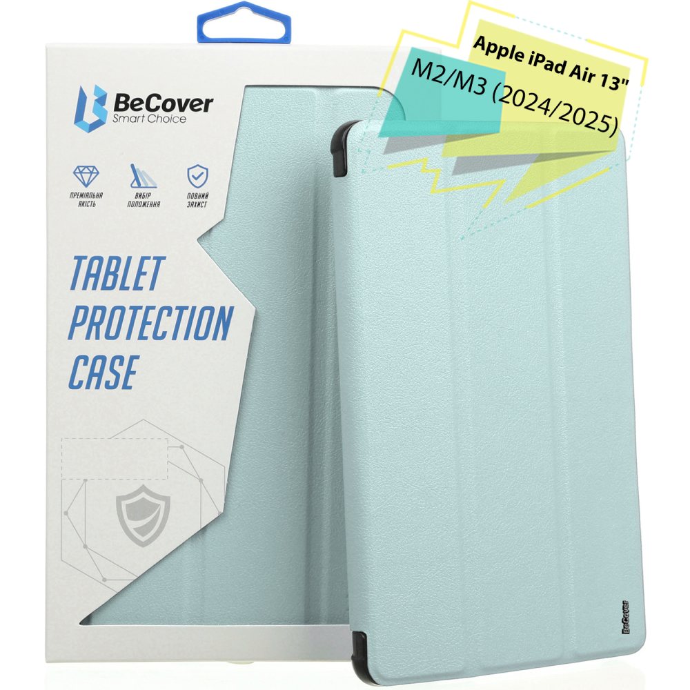 Внешний вид Чехол BECOVER Tri Fold Soft TPU Silicone для Apple iPad Air 13" M2/M3 Light Blue (711741)