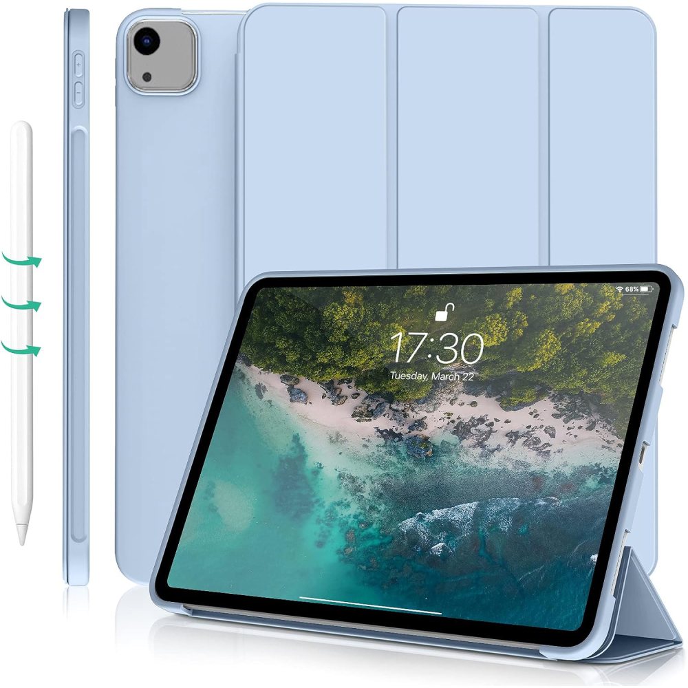 Чехол BECOVER Tri Fold Soft TPU Silicone для Apple iPad Air 13" M2/M3 Light Blue (711741) Совместимость по бренду Apple