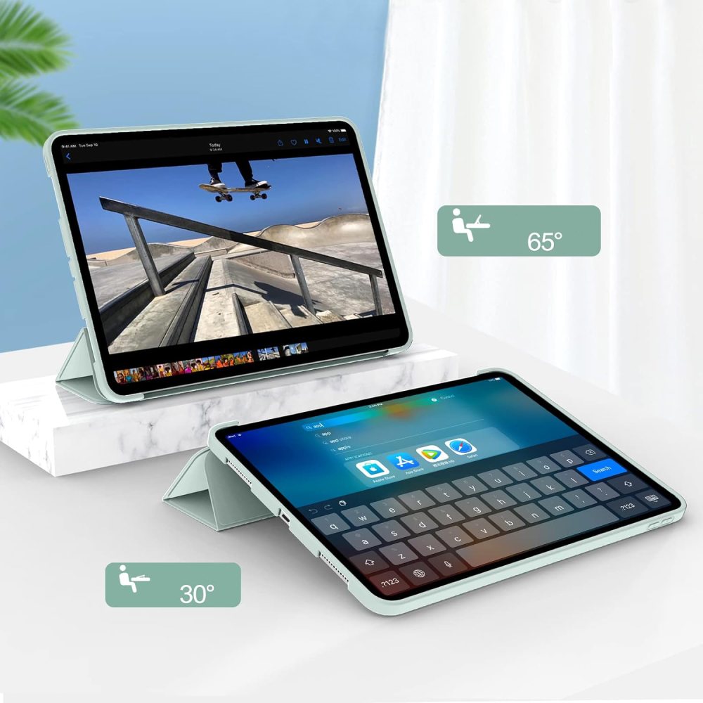 Внешний вид Чехол BECOVER Tri Fold Soft TPU Silicone для Apple iPad Air 13" M2/M3 Light Green (711742)