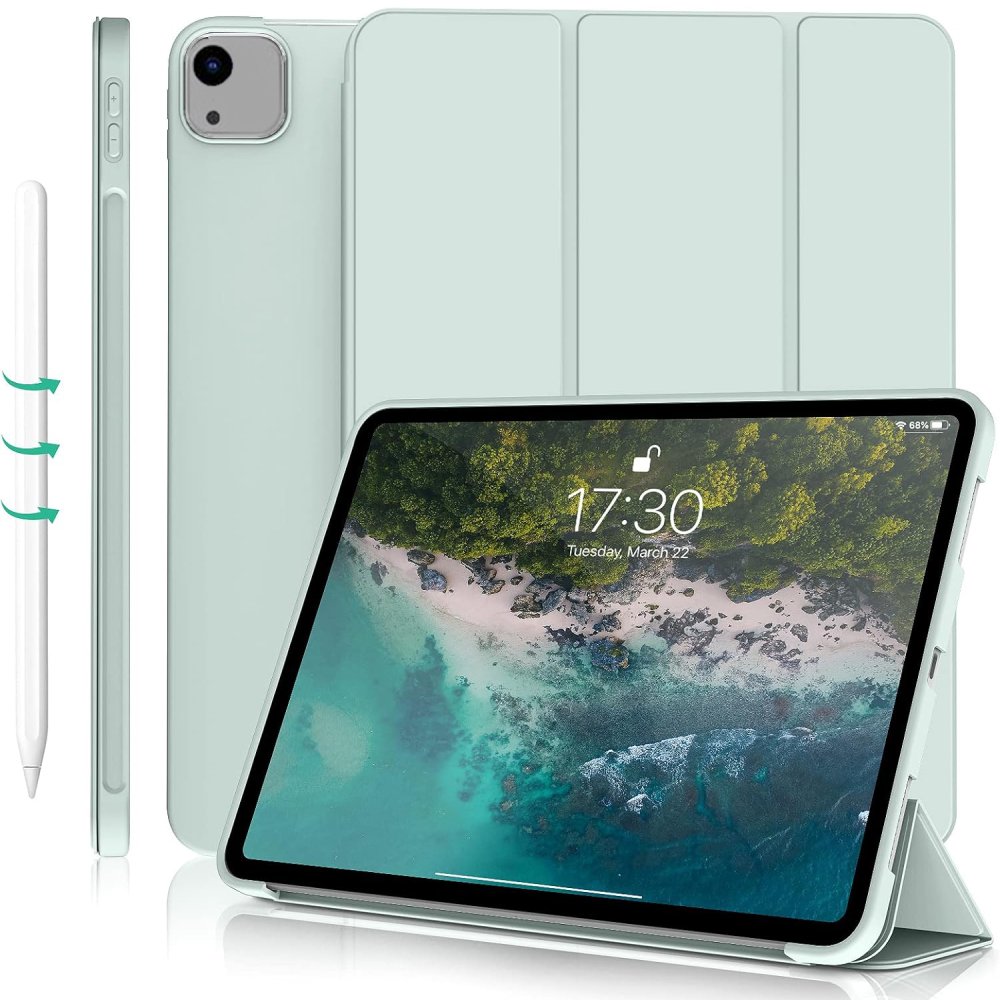 Чехол BECOVER Tri Fold Soft TPU Silicone для Apple iPad Air 13" M2/M3 Light Green (711742) Совместимость по бренду Apple