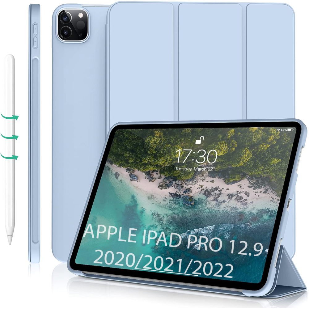 Чехол BECOVER Tri Fold Soft TPU Silicone для Apple iPad Pro 12.9 Light Blue (711737) Совместимость по бренду Apple