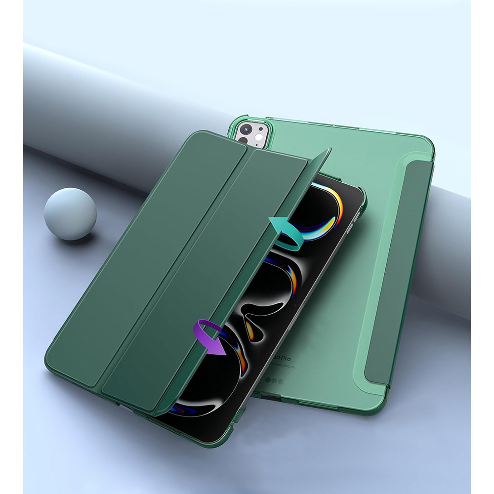Чохол BECOVER Tri Fold Hard для Apple iPad Pro 11" M4 2024 Dark Green (711727) Матеріал штучна шкіра