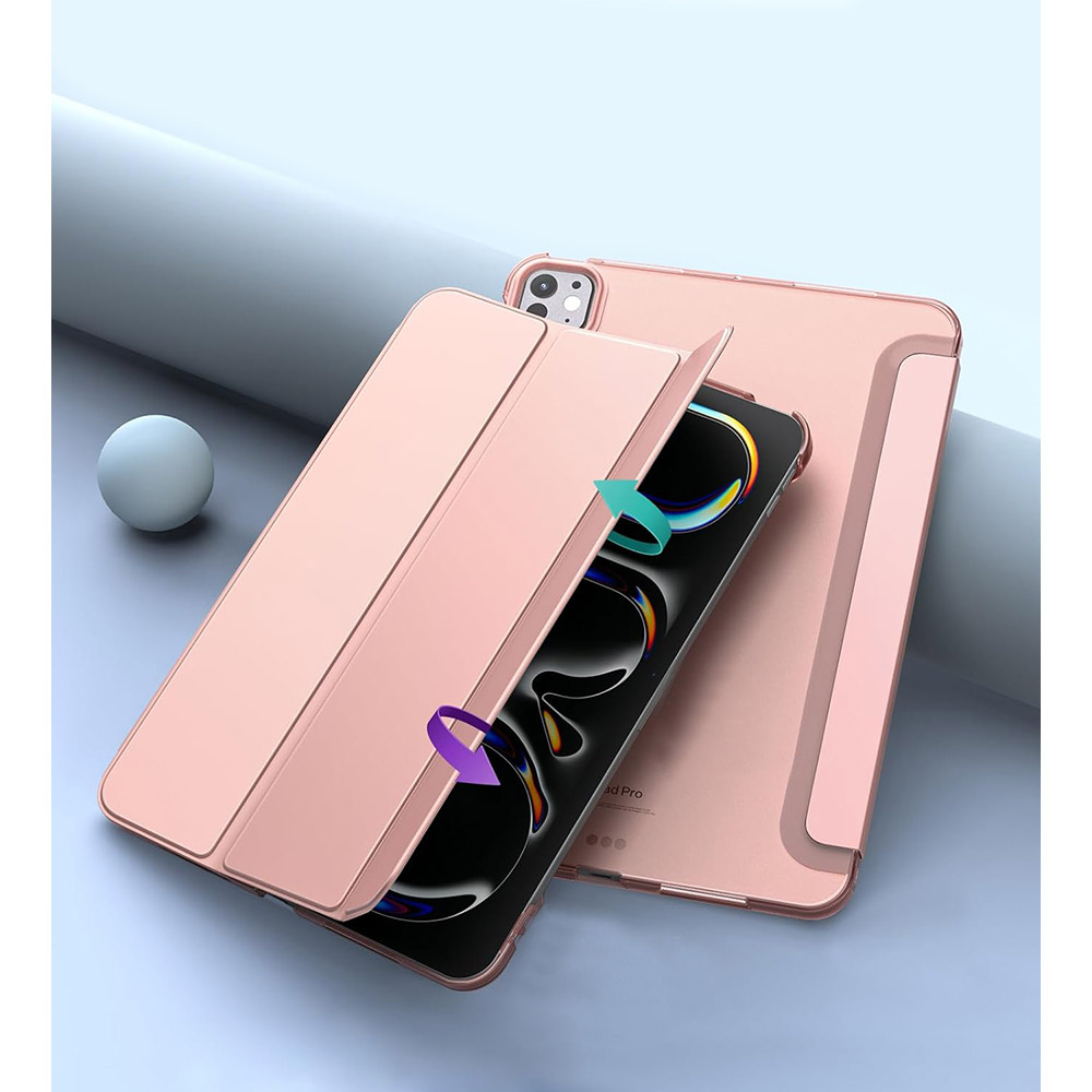 Чохол BECOVER Tri Fold Hard для Apple iPad Pro 11" M4 2024 Pink (711728) Матеріал штучна шкіра