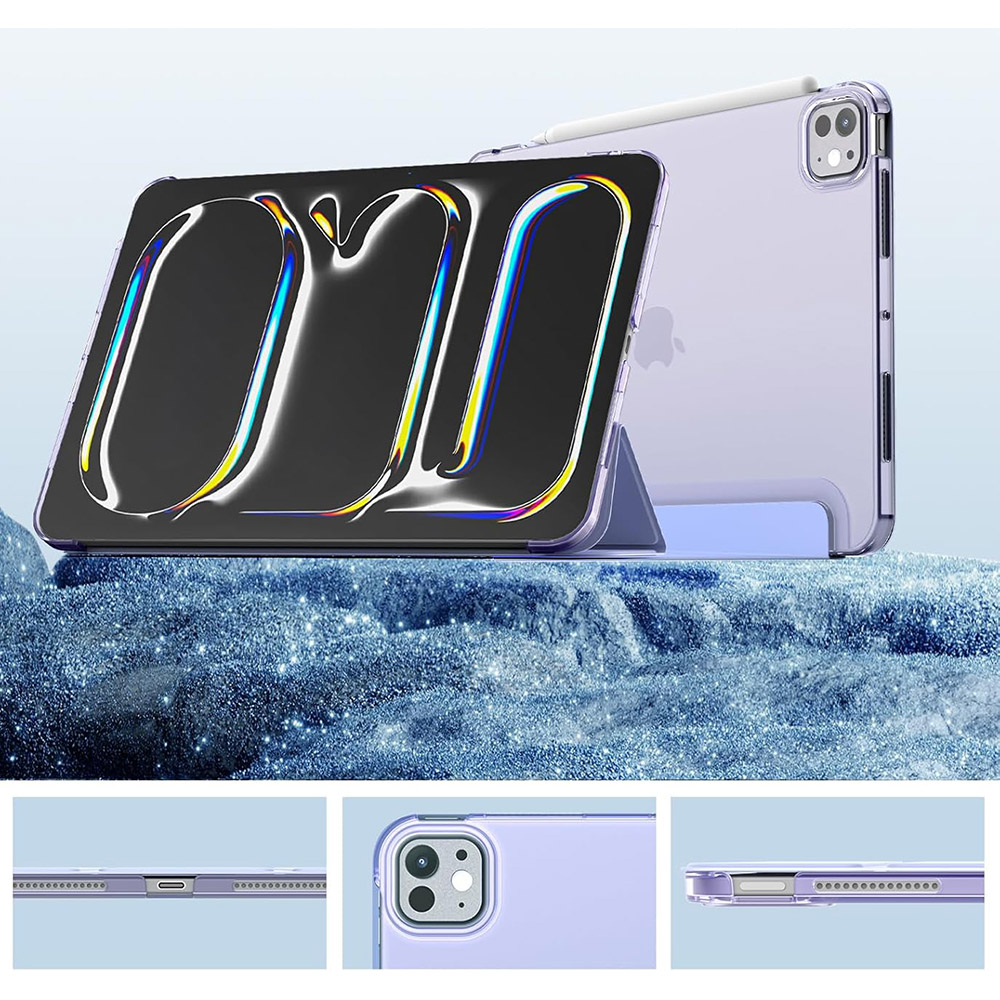 Чехол BECOVER Tri Fold Hard для Apple iPad Pro 11" M4 2024 Purple (711729) Материал искусственная кожа