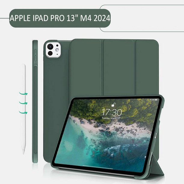 Чохол BECOVER Tri Fold Soft TPU Silicone для Apple iPad Pro 13" M4 2024 Dark Green (711752) Сумісність за брендом Apple