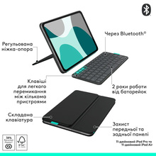 Чехол-клавиатура LOGITECH FLIP FOLIO для Apple IPAD PRO11 / AIR11 Graphite (920-013403)