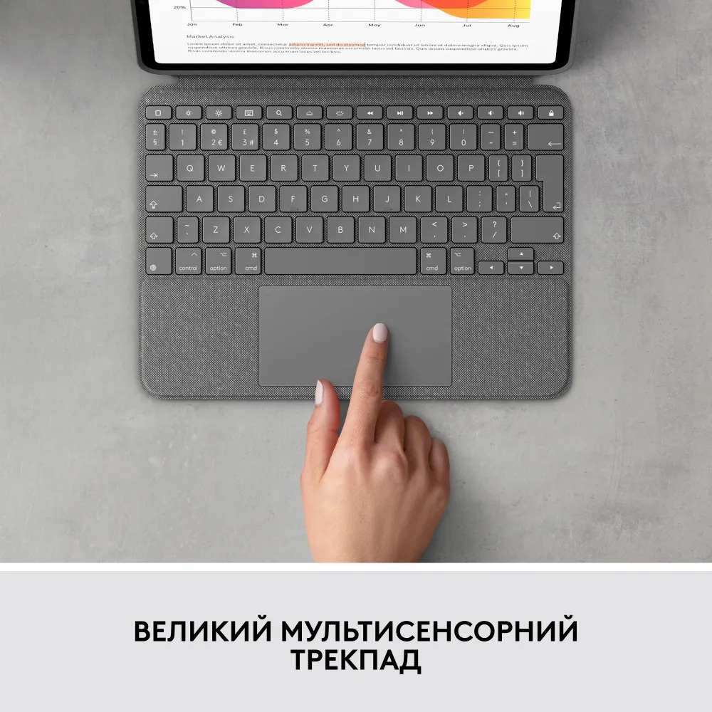 Чехол-клавиатура LOGITECH Combo Touch для Apple iPad 10th gen Graphite (920-011382) Совместимость по модели Apple iPad 10.9" (10 Gen)