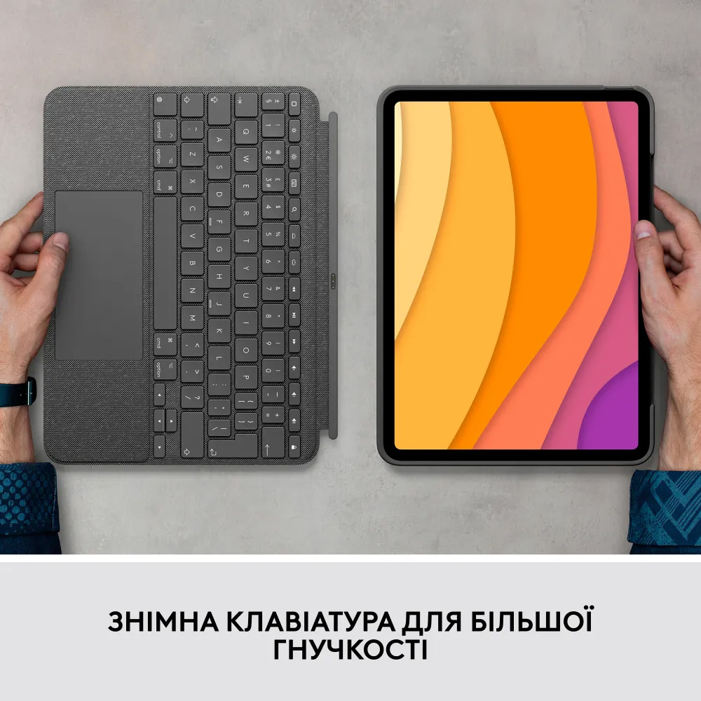 Внешний вид Чехол-клавиатура LOGITECH Combo Touch для Apple iPad 10th gen Graphite (920-011382)