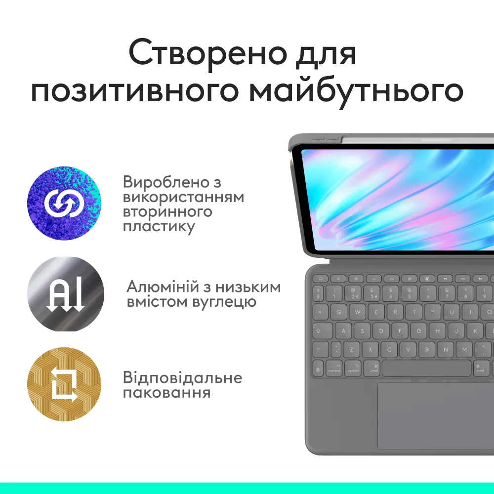 Покупка Чехол-клавиатура LOGITECH Combo Touch для Apple iPad Air 11" M2-M3 Oxford Grey (920-012636)
