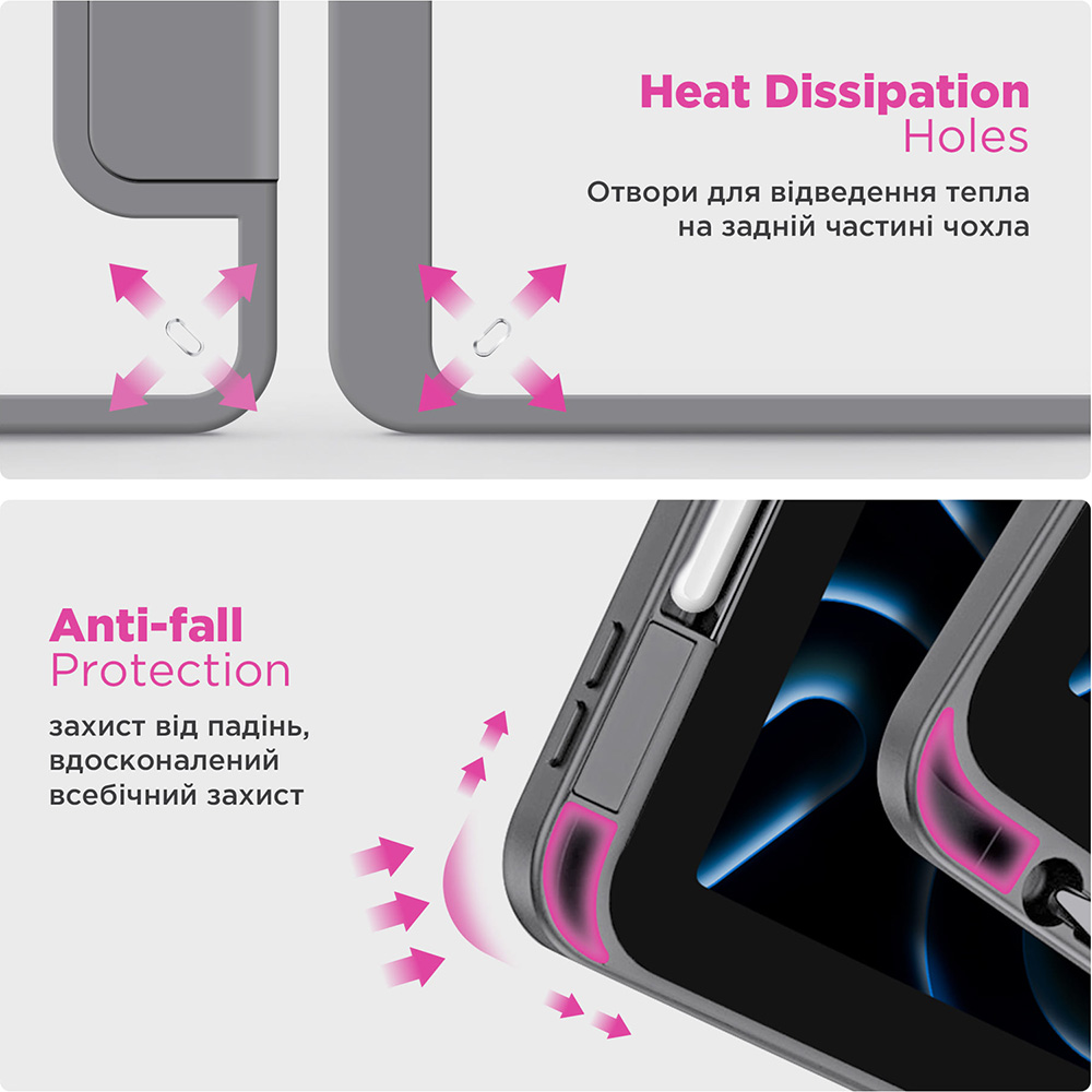 Чохол ARMORSTANDART Y-Type PEN для Samsung Galaxy Tab A9+ Gray (ARM85502) Фото Чохол ARMORSTANDART Y-Type PEN для Samsung Galaxy Tab A9+ Gray (ARM85502)