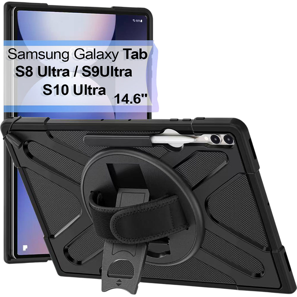 Чохол BECOVER Heavy Duty Case Samsung Galaxy Tab S8 Ultra/S9 Ultra/S10 Ultra 14.6" Black (713664) Сумісність за брендом Samsung