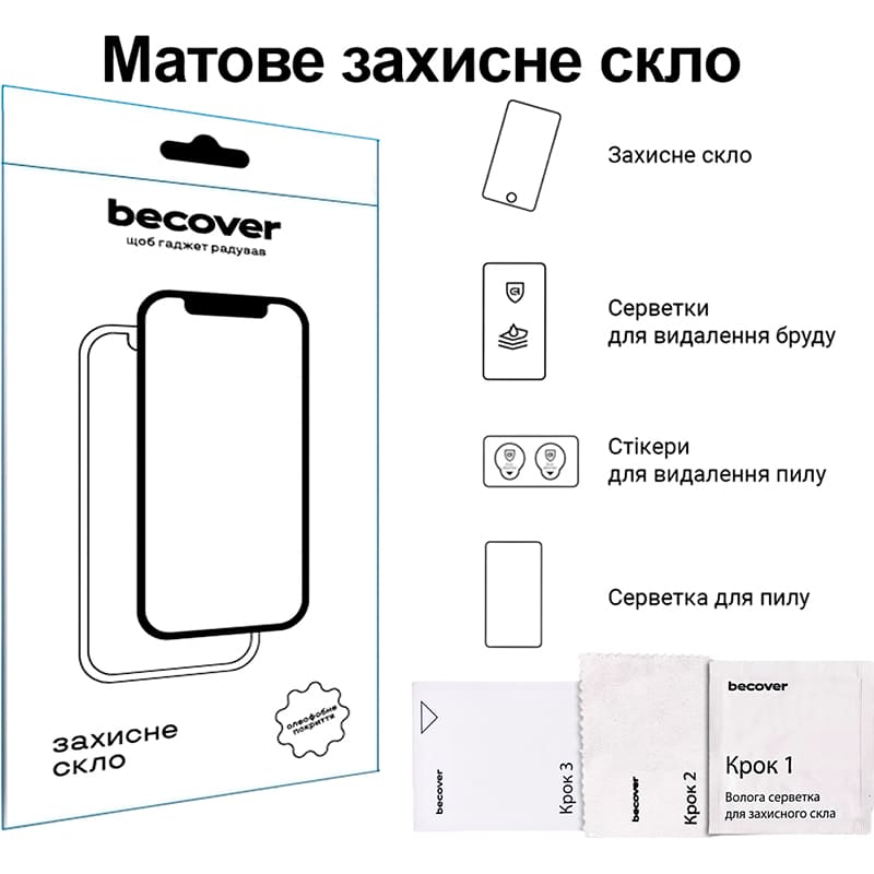 Защитное стекло BECOVER Matte Anti-Glare для Lenovo Idea Tab/K11 (2nd Gen)/Xiaoxin Pad (2025) Transparent (714613) Совместимость по модели Lenovo Xiaoxin Pad 2025