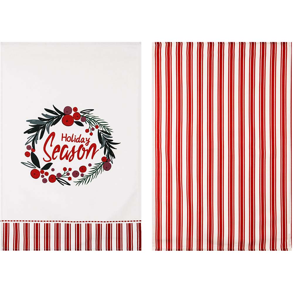 Набор полотенец ARDESTO Happy Holidays для кухни 45х65см 2шт Красно-белый (ART4565HRS)