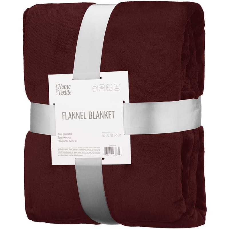 Плед ARDESTO Flannel 200 х 220 см Burgundy (ART0215SB) Колір бордовий