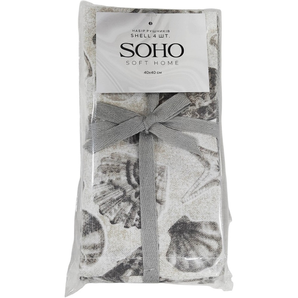 Набір рушників SOHO Shell 40х40см 4шт (BS 72056S) Розмір 40х40