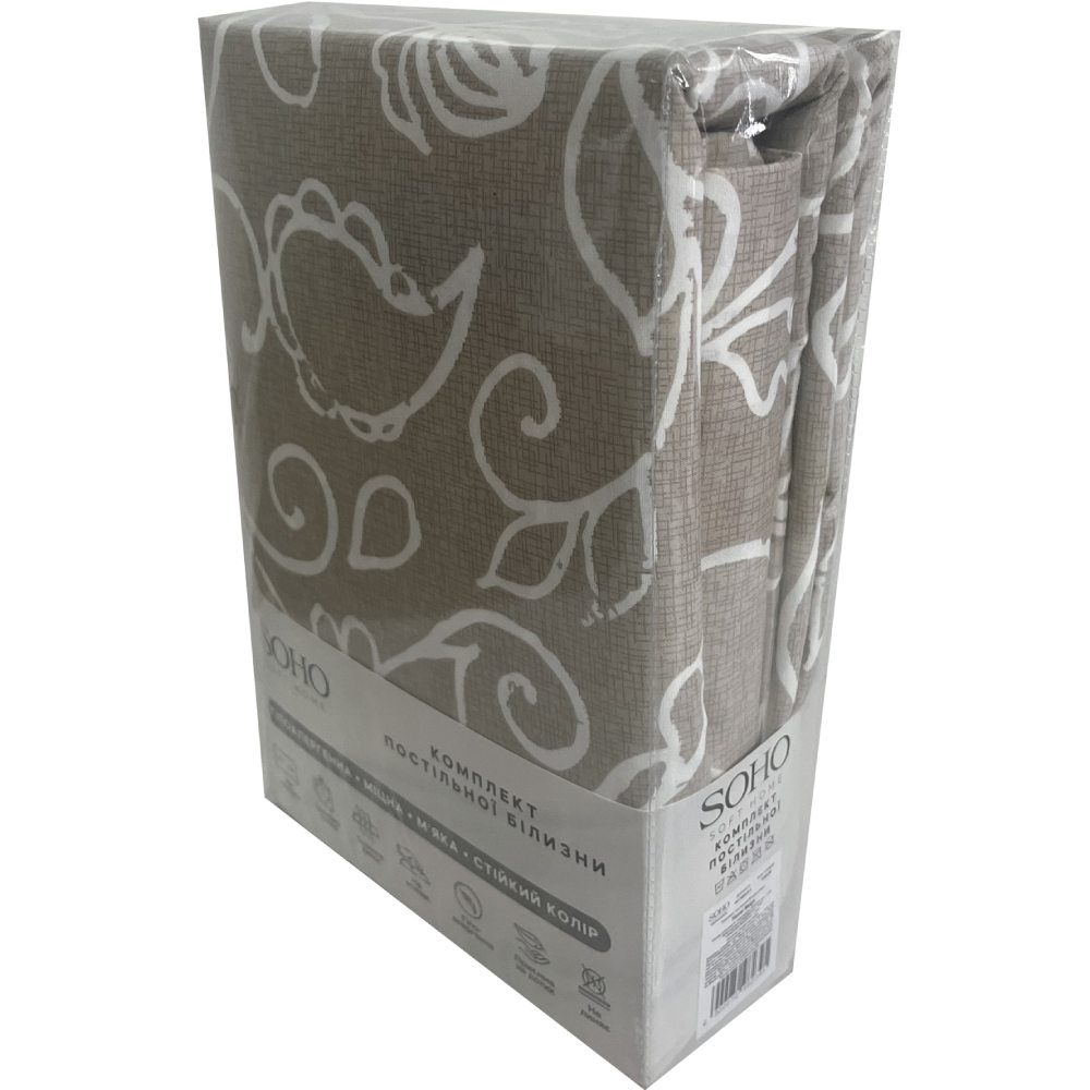 Комплект постельного белья SOHO 180 x 220 см Flover Beige (PATTERN 6-D) Размер наволочки 50х70
