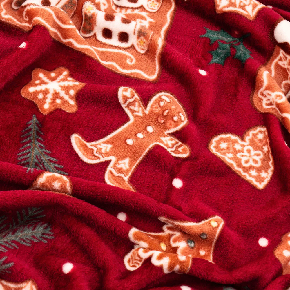 Плед ARDESTO Christmas Flannel імбирні будиночки 160х200см Red (ART0121PB) Розмір 160 х 200