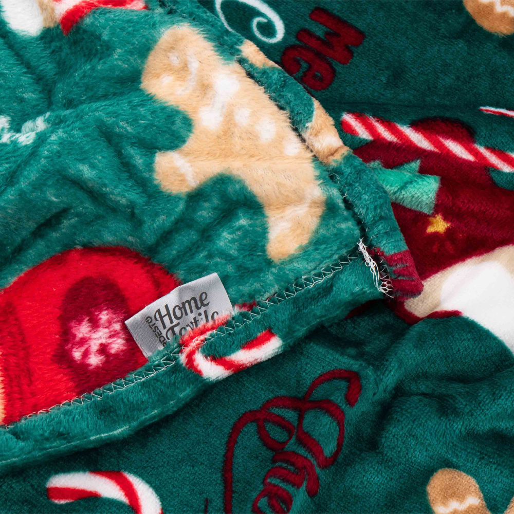 Плед ARDESTO Christmas Flannel рождественские вкусняшки 160х200см Green (ART0122PB) Размер 160 х 200