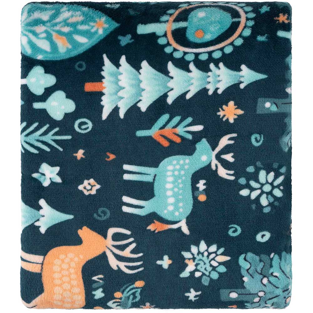 Плед ARDESTO Плед Christmas Flannel 160х200см Олені Green (ART0127PB) Вид один предмет