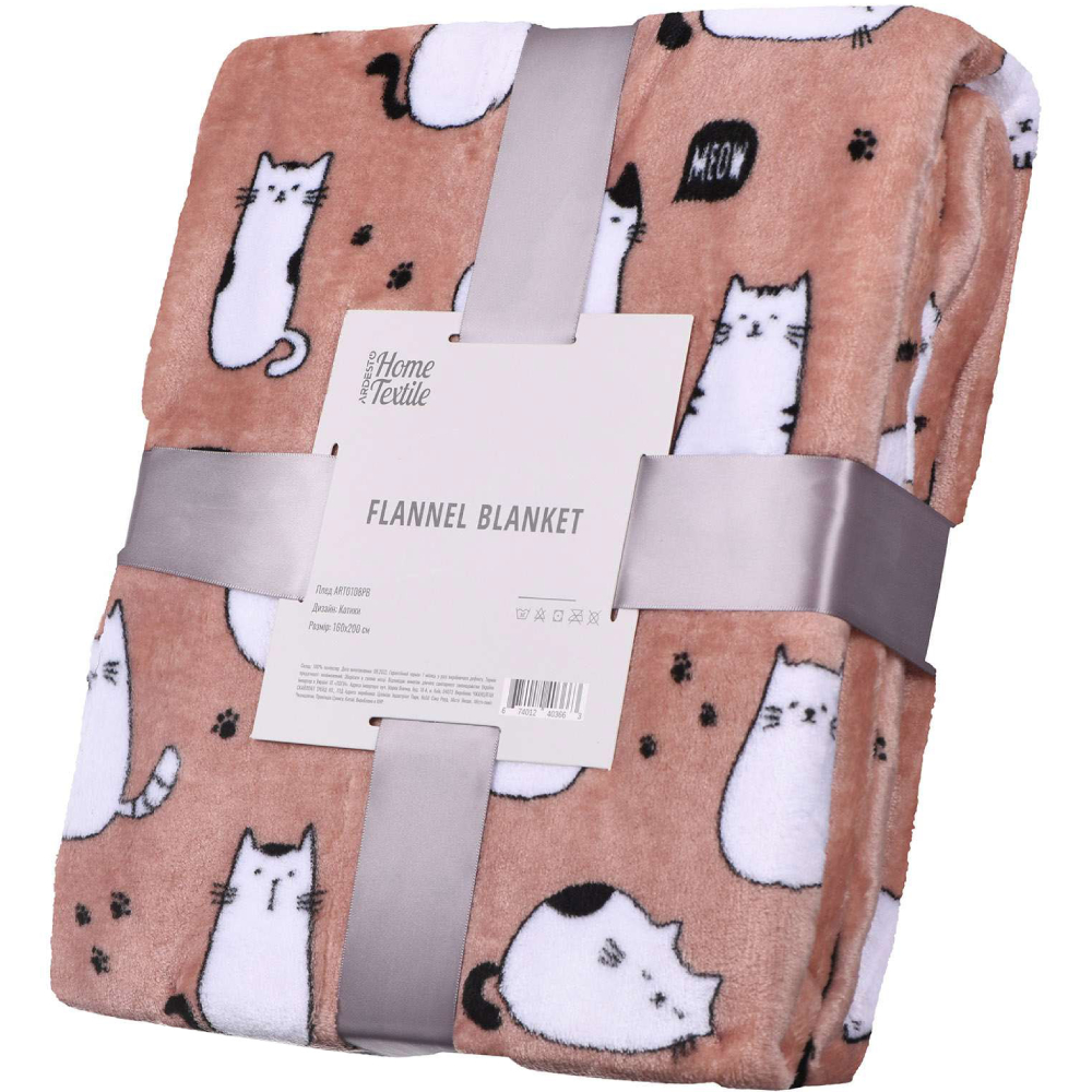 Плед ARDESTO Flannel 160 х 200 см Cats (ART0108PB)