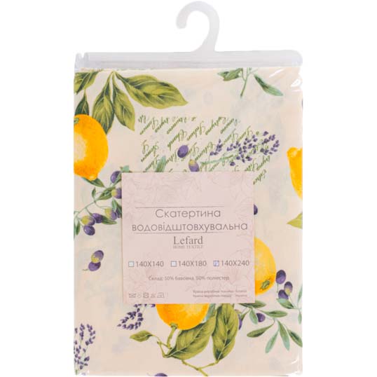 Скатертина водовідштовхувальна Lefard Home Textile Aroma Amarillo 140х180 см (715-302) Особливості водовідштовхувальні