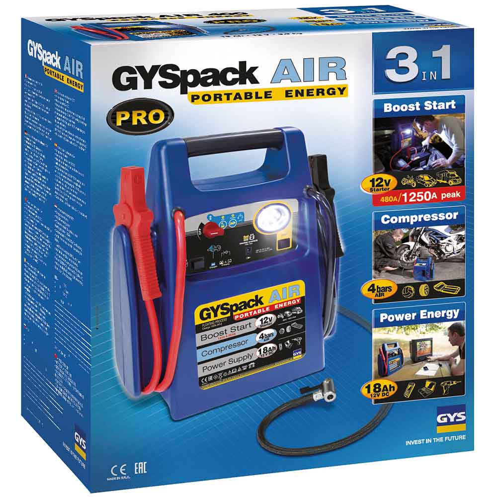 Пускозарядное устройство GYS GYSPACK AIR 400 (38577) Выходной ток пуска 900