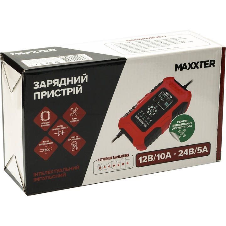 Зарядний пристрій MAXXTER MX-CHR-1224V10A Вихідна напруга 24